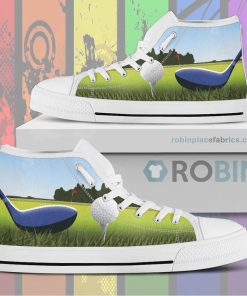 Golf Themed Canvas High Top Sneaker Golf Themed Canvas High Top Sneaker