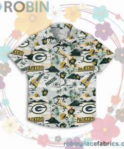 Green Bay Packers Nfl Short Sleeve Button Up Shirt