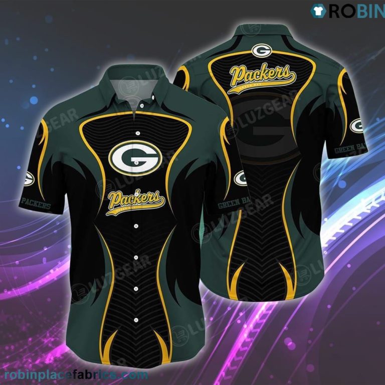 Green Bay Packers NFL Summer Short Sleeve Button Down Hawaiian Shirt