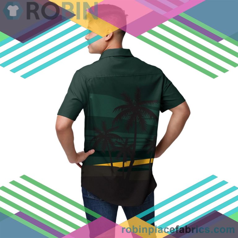 Green Bay Packers Nfl Tropical Sunset Button Up Shirt