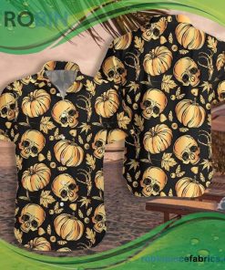 Halloween Pumpkin & Skull Hawaiian Shirt