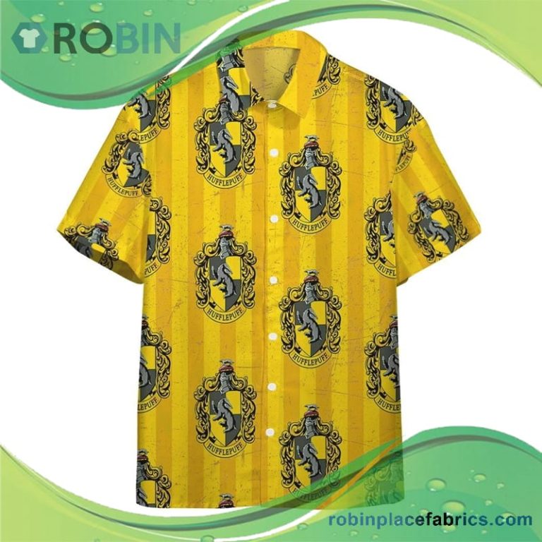 Harry Potter Hogwarts Hufflepuff House Pride Crests Hawaiian Shirts