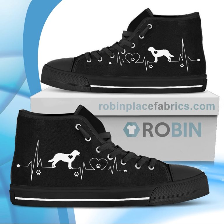 Heartbeat Labrador Dog Canvas High Top Shoes