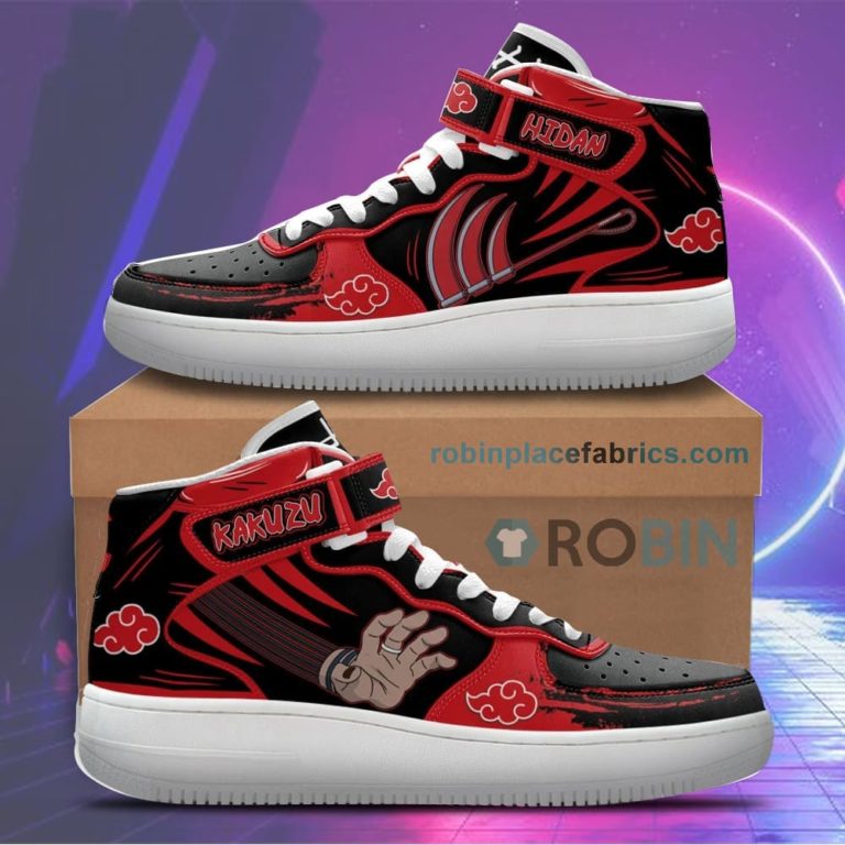Hidan and KaKuzu Sneakers Air Force High Top Custom Anime Akatsuki Shoes