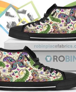 Hippie Butterfly Canvas High Top Shoes Hippie Butterfly Canvas High Top Shoes