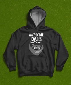 Awesome Dads Have Tattoos And Beards Fathers Day T-Shirt