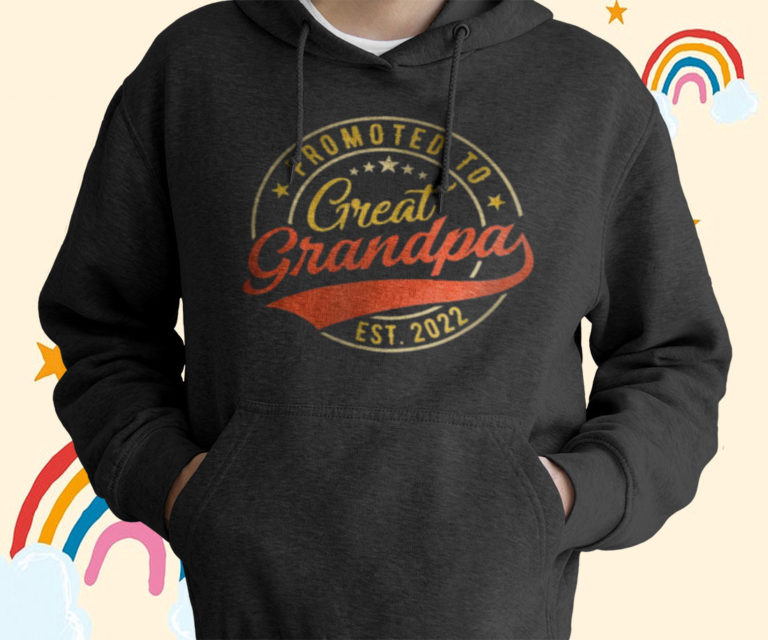 Mens Promoted To Great Grandpa Est 2022 New Grandpa First Grandpashirt Shirt T-Shirt, Hoodies