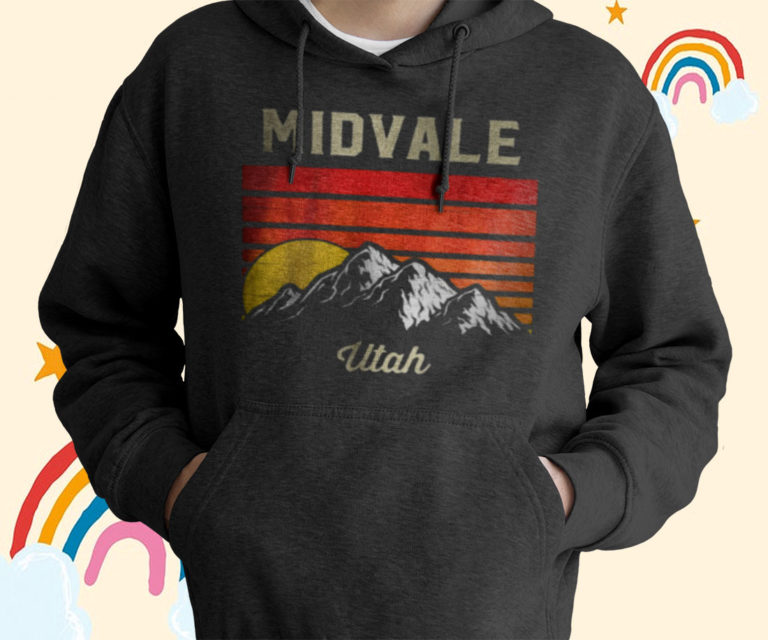 Midvale Utah Retro Vintage City State Usa T-Shirt, Hoodies