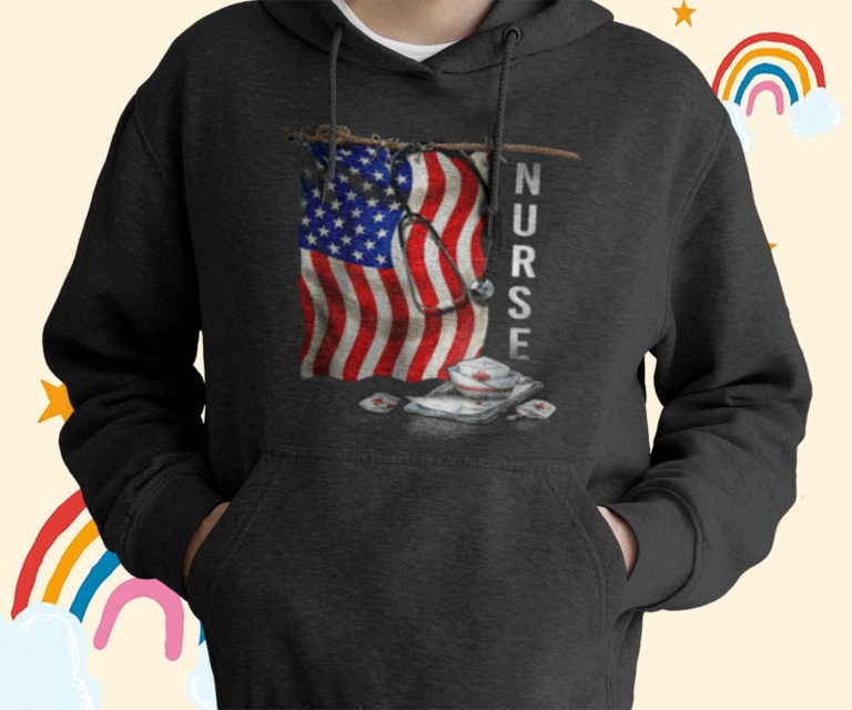 Patriotic Nurse 4th Of July American Flag Sunflower Love T-Shirt, Hoodies