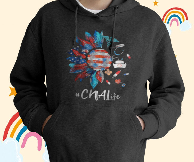 Sunflower Cna Life Stethoscope Usa Flag 4th Of July T-Shirt, Hoodies