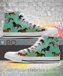 Horse Pattern Canvas High Top Sneaker