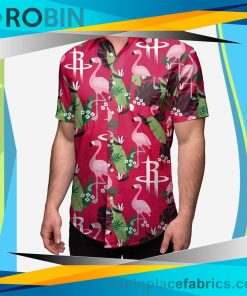 Houston Rockets Floral Button Up Shirt
