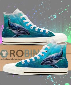 Humpback Whale Canvas High Top Sneaker