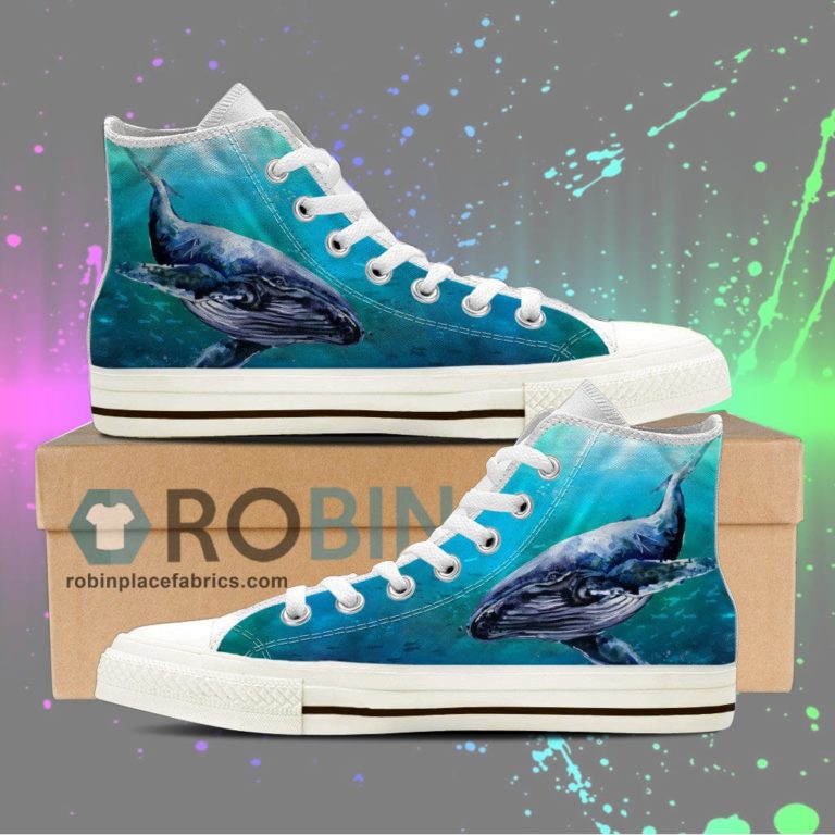 Humpback Whale Canvas High Top Sneaker
