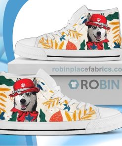 Husky Dog Canvas High Top Shoes