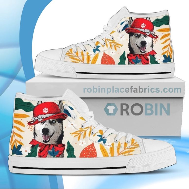 Husky Dog Canvas High Top Shoes