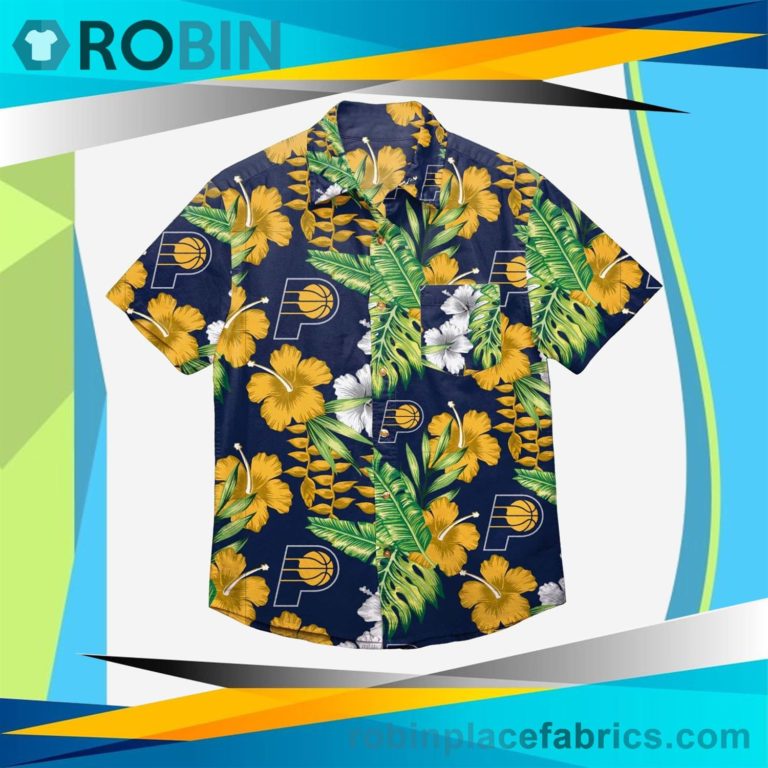 Indiana Pacers Floral Button Up Shirt