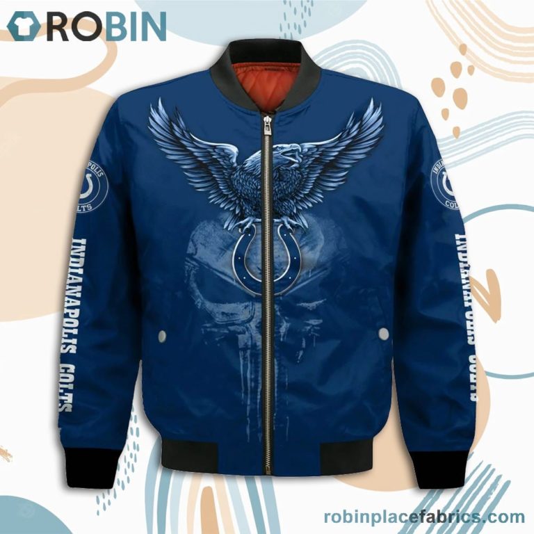 Indianapolis Colts NFL Logo Eagle Skull Bomber Jacket
