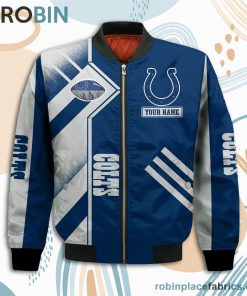 Indianapolis Colts NFL Super Bowl Champions Custom Name Number Leather Bomber Jacket