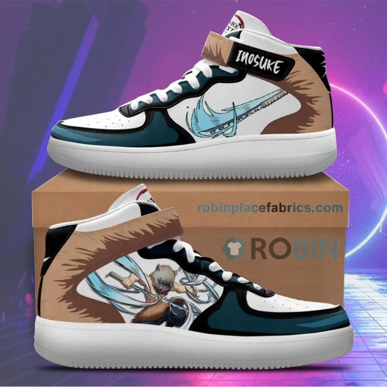 Inosuke Sneakers Air Force High Top Custom Anime Demon Slayer Shoes