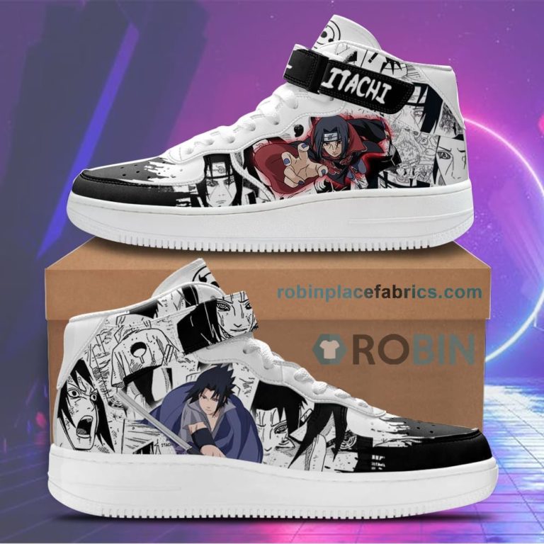Itachi and Sasuke Sneakers Air Force High Top Custom Anime Shoes