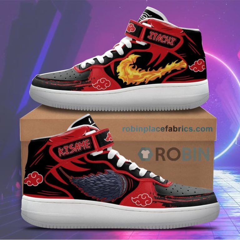 Itachi Uchiha and Kisame Sneakers Air Mid Custom Akatsuki Anime Shoes