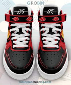 Itachi Uchiha Katon Sneakers Air Mid Custom Akatsuki Anime Shoes Itachi Uchiha Katon Sneakers Air Mid Custom Akatsuki Anime Shoes