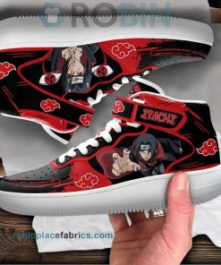 Itachi Uchiha Sneakers Air Mid Custom Akatsuki Anime Shoes Itachi Uchiha Sneakers Air Mid Custom Akatsuki Anime Shoes