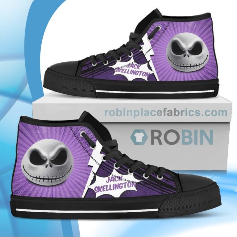 Jack Skellington Sneakers The Nightmare Before Canvas High Top Shoes