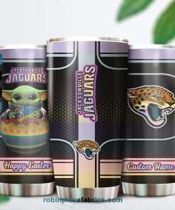 Jacksonville Jaguars NFL Baby Yoda Happy Easter Custom Name Tumblers Cup Jacksonville Jaguars NFL Baby Yoda Happy Easter Custom Name Tumblers Cup