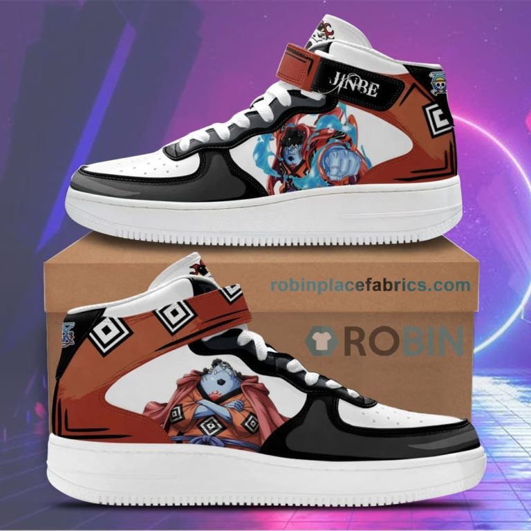 Jinbe Sneakers Air Mid Custom One Piece Anime Shoes