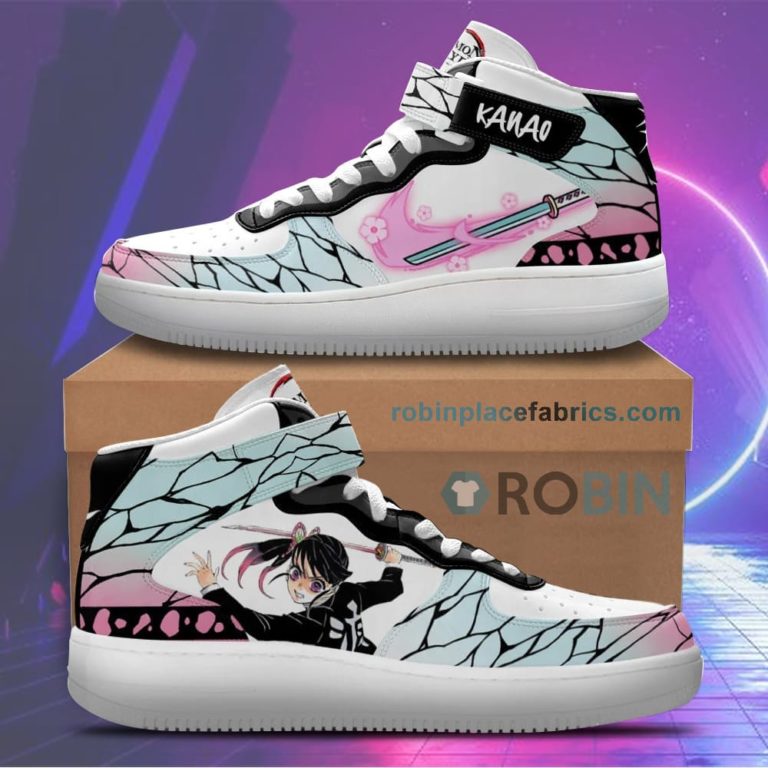 Kanao Sneakers Air Force Mid Custom Anime Demon Slayer Shoes