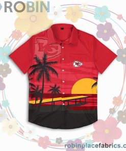 Kansas City Chiefs Nfl Tropical Sunset Button Up Shirt