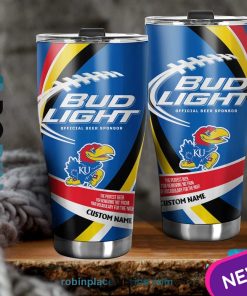 Kansas Jayhawks NCAA Bud Light Beer Custom Name Tumblers Cup