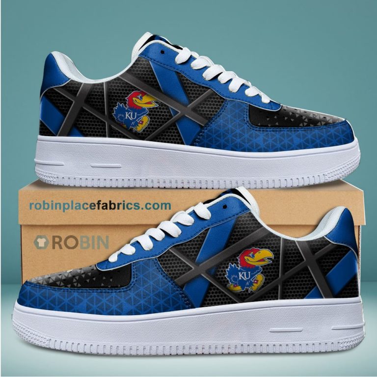 Kansas Jayhawks NCAA Football Team Air Force 1 NAF Sneakers