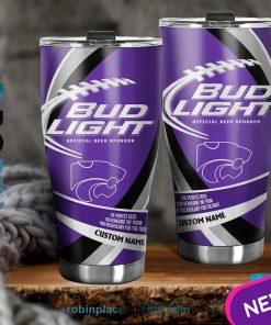 Kansas State Wildcats NCAA Bud Light Beer Custom Name Tumblers Cup