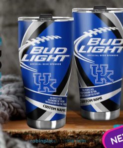 Kentucky Wildcats NCAA Bud Light Beer Custom Name Tumblers Cup