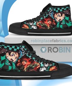 Kimetsu No Yaiba Sneakers Tanjro Canvas High Top Shoes