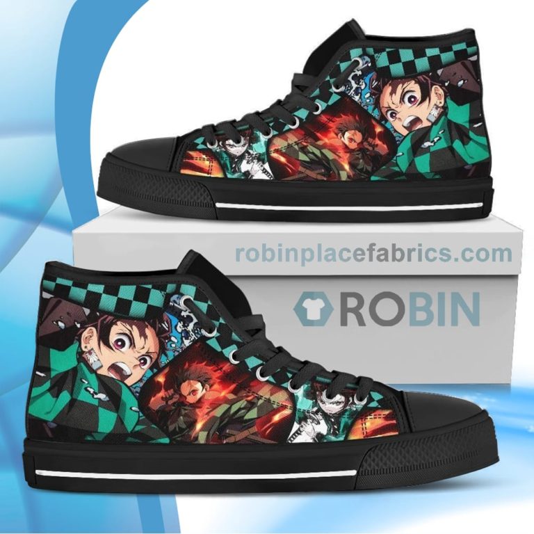 Kimetsu No Yaiba Sneakers Tanjro Canvas High Top Shoes