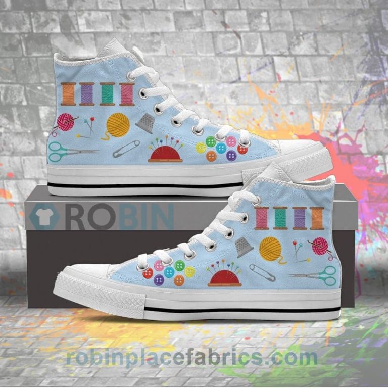 Knitting Lovers Canvas High Top Sneaker