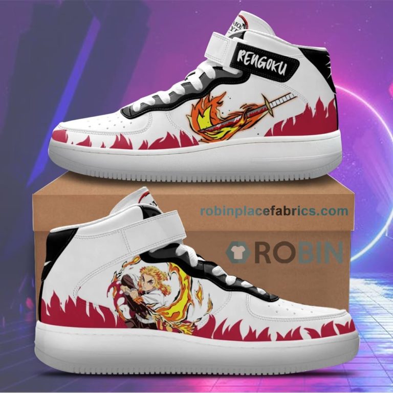 Kyojuro Rengoku Sneakers Air Force 1 Mid Custom Anime Demon Slayer Shoes