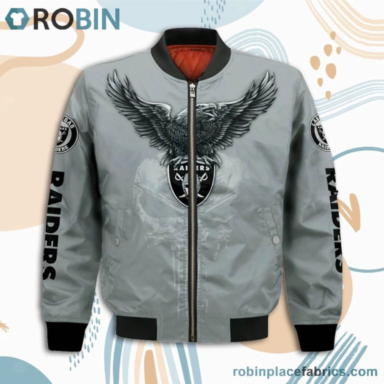 Las Vegas Raiders NFL Logo Eagle Skull Bomber Jacket