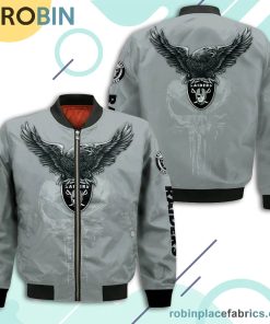 Las Vegas Raiders NFL Logo Eagle Skull Bomber Jacket