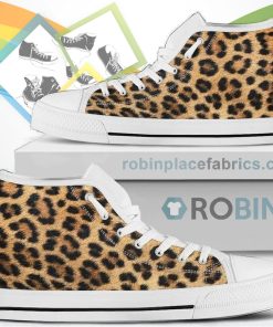 Leopard Fur Print Canvas High Top Shoes