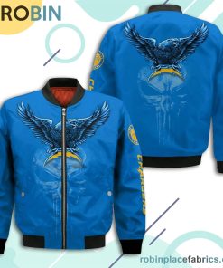 Los Angeles Chargers NFL Logo Eagle Skull Bomber Jacket