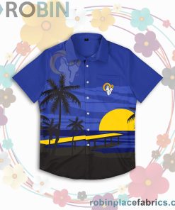Los Angeles Rams Nfl Tropical Sunset Button Up Shirt