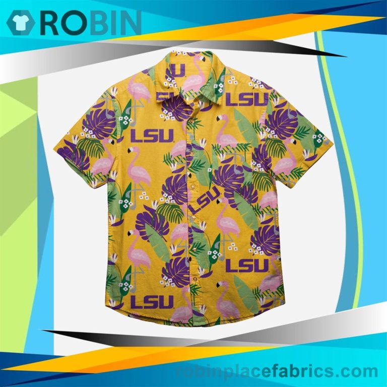 LSU Tigers Floral Button Up Shirt
