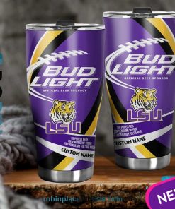 LSU Tigers NCAA Bud Light Beer Custom Name Tumblers Cup