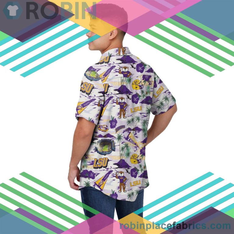 Lsu Tigers NCAA Short Sleeve Button Up Shirt