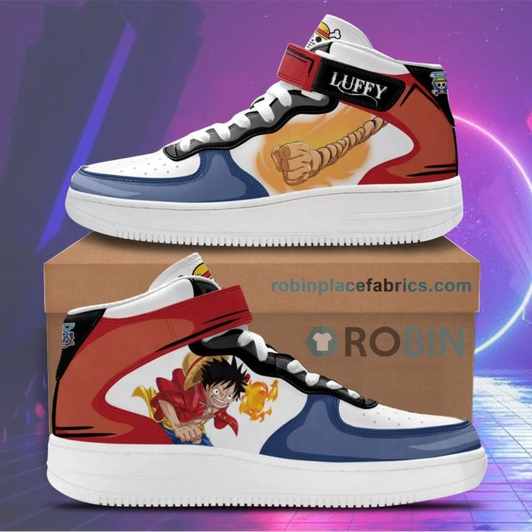 Luffy Sneakers Air Force 1 Mid Custom Anime One Piece Shoes